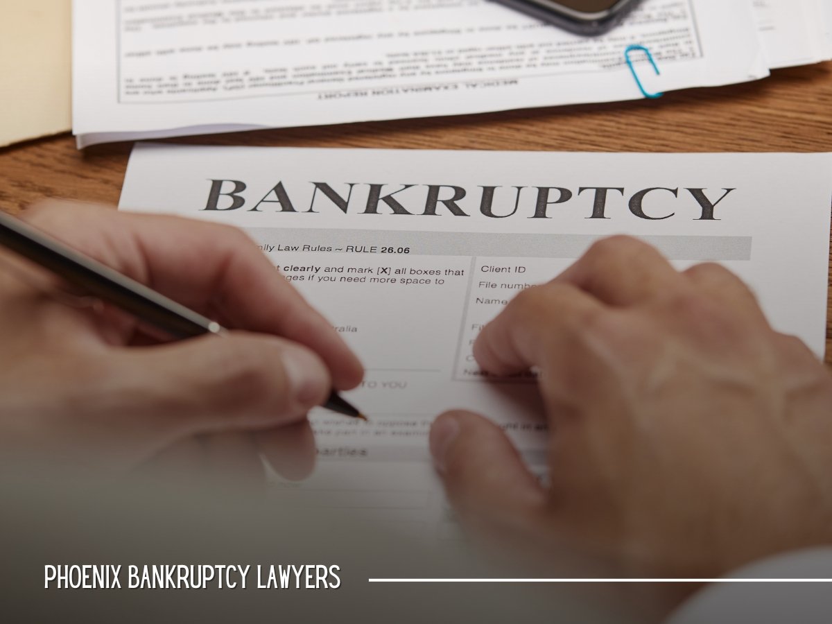 Person filling out a bankruptcy petition in Phoenix, AZ